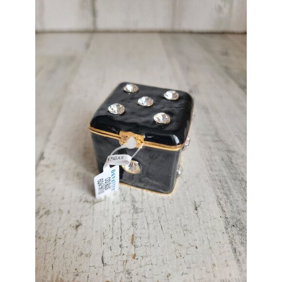 Kalifano black dice die jewelry trinket box collectible decor - Picture 3 of 8